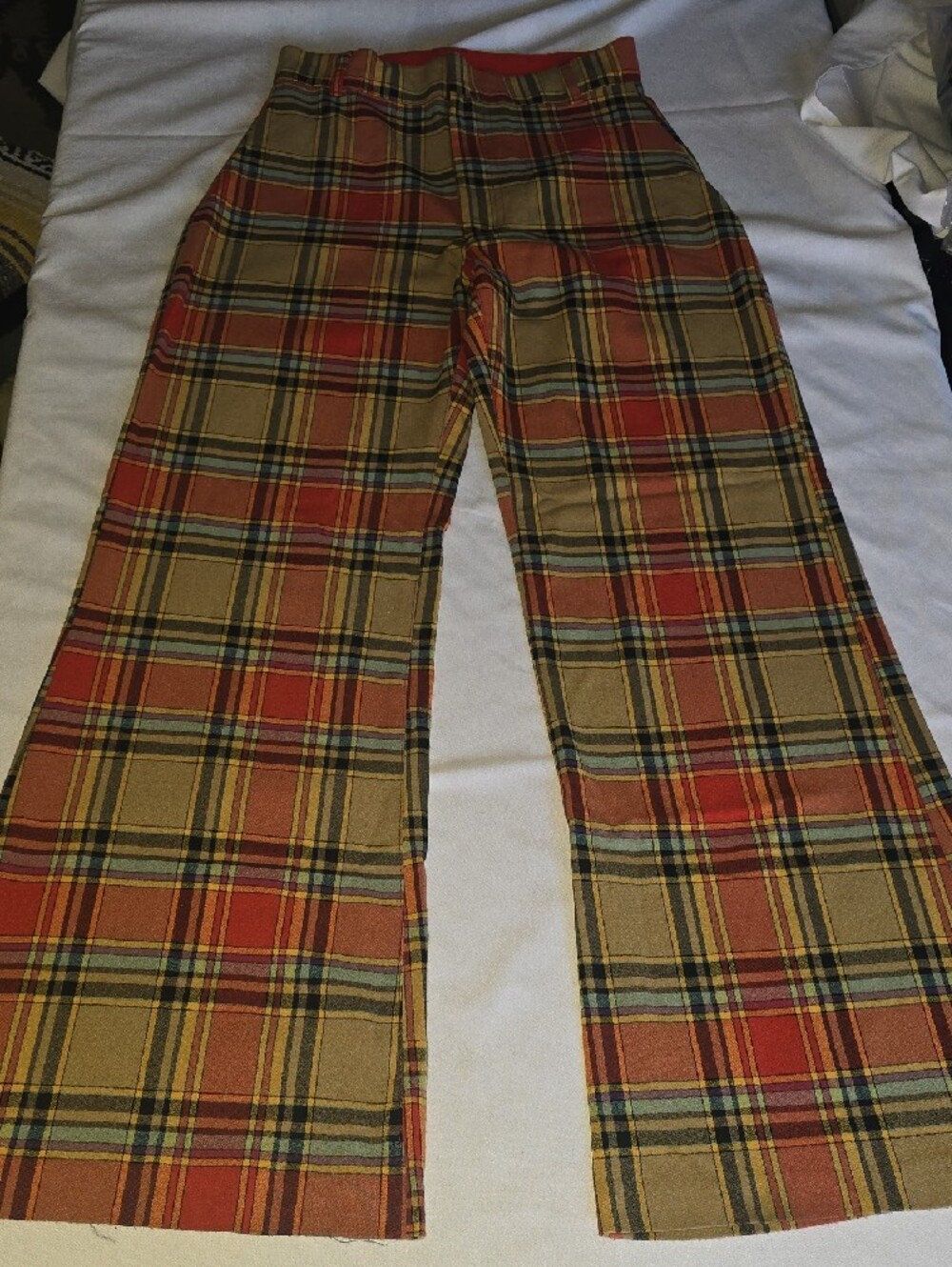 Free People Plaid Jules Wide Leg Pants Size 4 Relaxed Fit Slouchy 90's - Picture 3 of 7